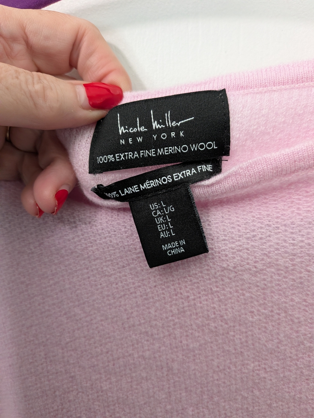 Nicole Miller Petite Pink Short-Sleeve Sweater Top - Picture 5 of 5